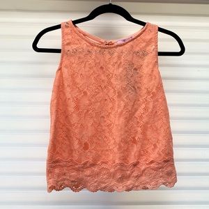Orange lace top